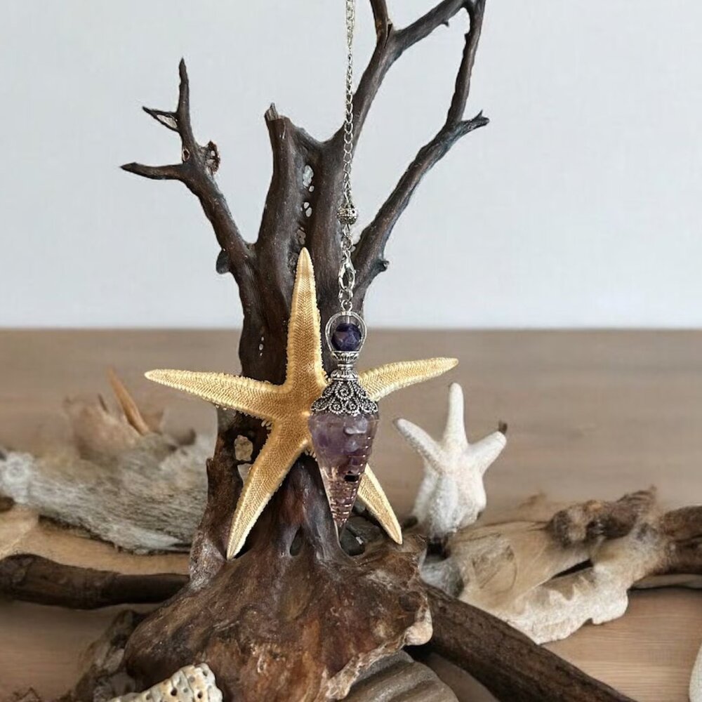 ❤️ 3/$18  Amethyst Orgone Pendulum - Amethyst & Copper - Divination Dowsing tool